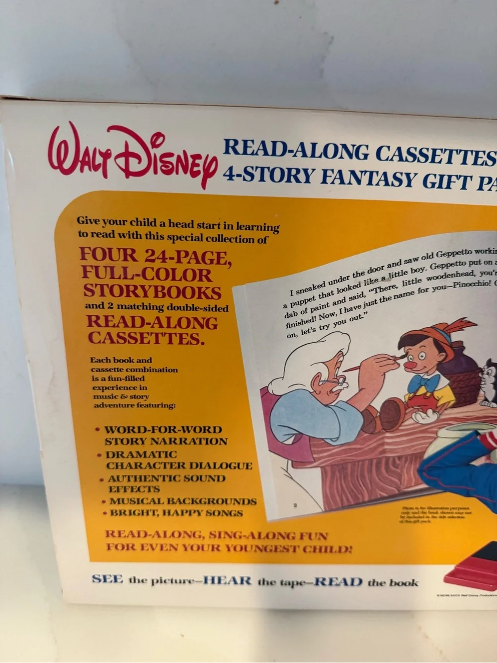 Walt Disney Read-Along Cassettes 4-Story Fantasy Gift Pack - White vintage
